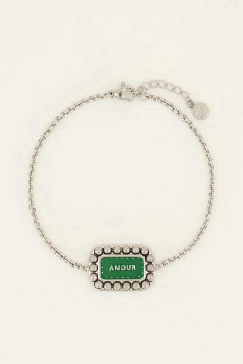 My Jewellery Bracelet Bold Spirit Avec Charm « Amour » Vert New