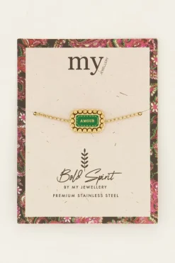 My Jewellery Bracelet Bold Spirit Avec Charm « Amour » Vert New