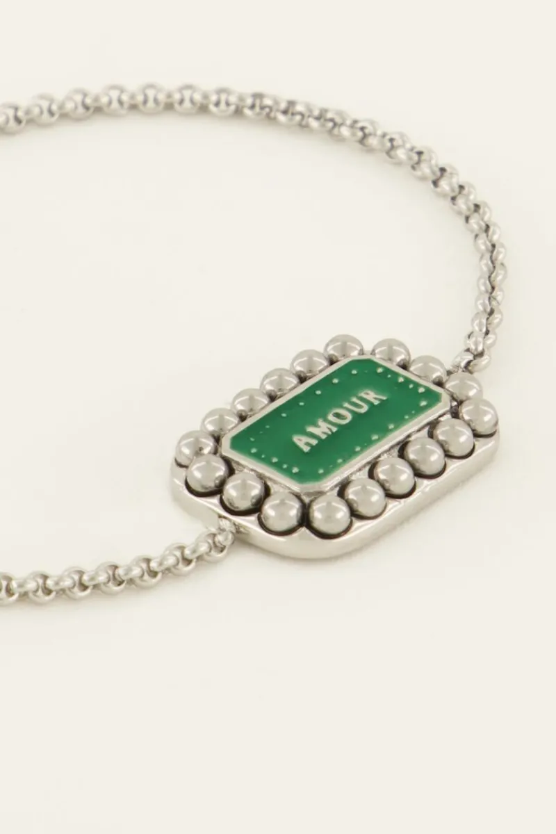 My Jewellery Bracelet Bold Spirit Avec Charm « Amour » Vert New