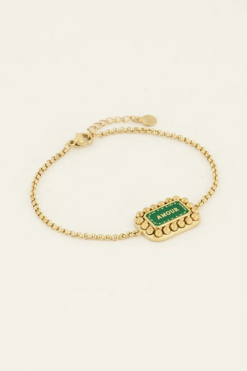 My Jewellery Bracelet Bold Spirit Avec Charm « Amour » Vert New