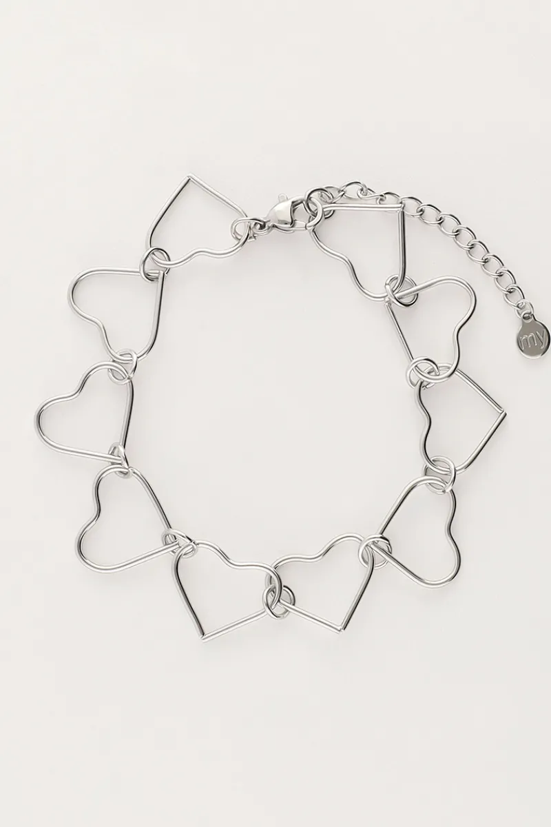 My Jewellery Bracelet Chaîne Avec Coeurs Outlet