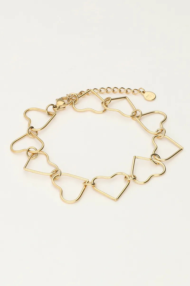 My Jewellery Bracelet Chaîne Avec Coeurs Outlet