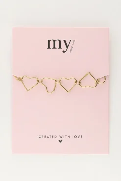 My Jewellery Bracelet Chaîne Avec Coeurs Outlet