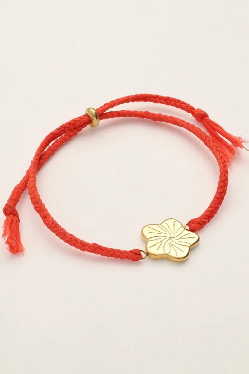 My Jewellery Bracelet Cordon Art Orange Avec Fleur Clearance