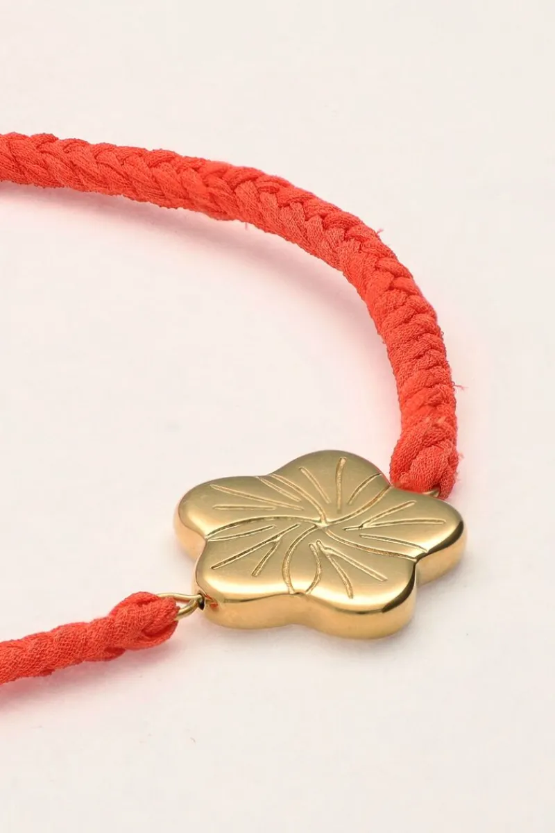My Jewellery Bracelet Cordon Art Orange Avec Fleur Clearance