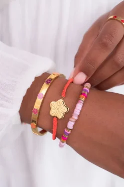 My Jewellery Bracelet Cordon Art Orange Avec Fleur Clearance