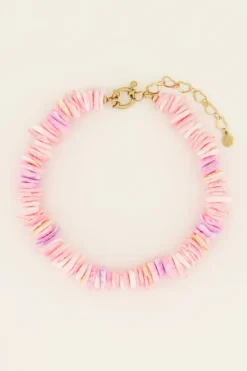 My Jewellery Bracelet De Cheville à Perles Plates Roses Sunchasers Sale
