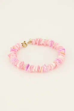 My Jewellery Bracelet De Cheville à Perles Plates Roses Sunchasers Sale