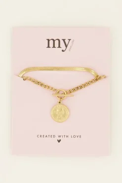 My Jewellery Bracelet Deux Chaînes à Médaillon Discount
