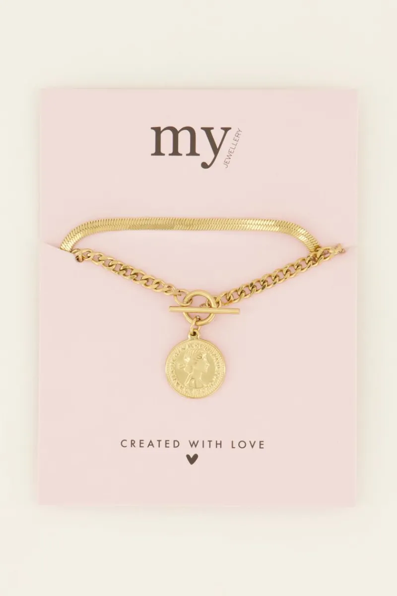 My Jewellery Bracelet Deux Chaînes à Médaillon Discount
