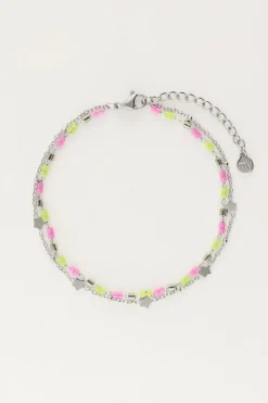 My Jewellery Bracelet Double Avec Perles Et étoiles Hot