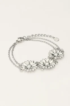 My Jewellery Bracelet Double Avec Trois Fleurs Discount