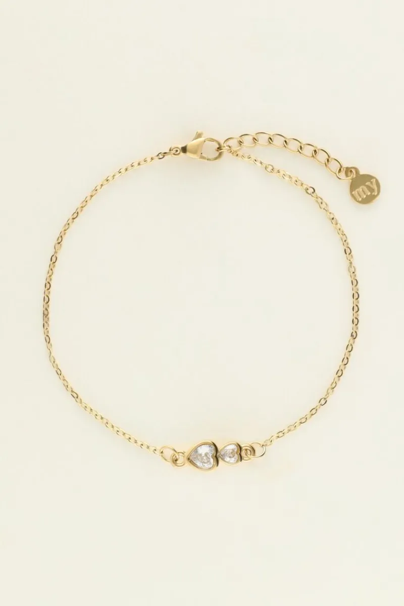 My Jewellery Bracelet Double Cœur En Strass New