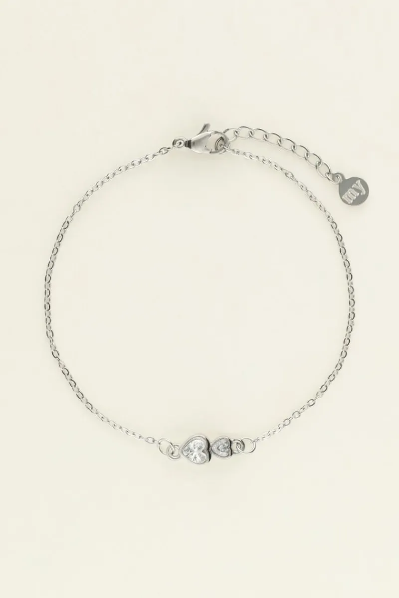 My Jewellery Bracelet Double Cœur En Strass New