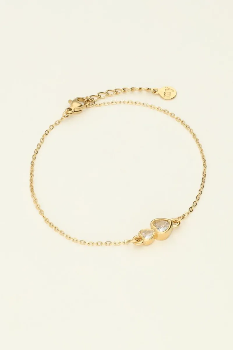 My Jewellery Bracelet Double Cœur En Strass New