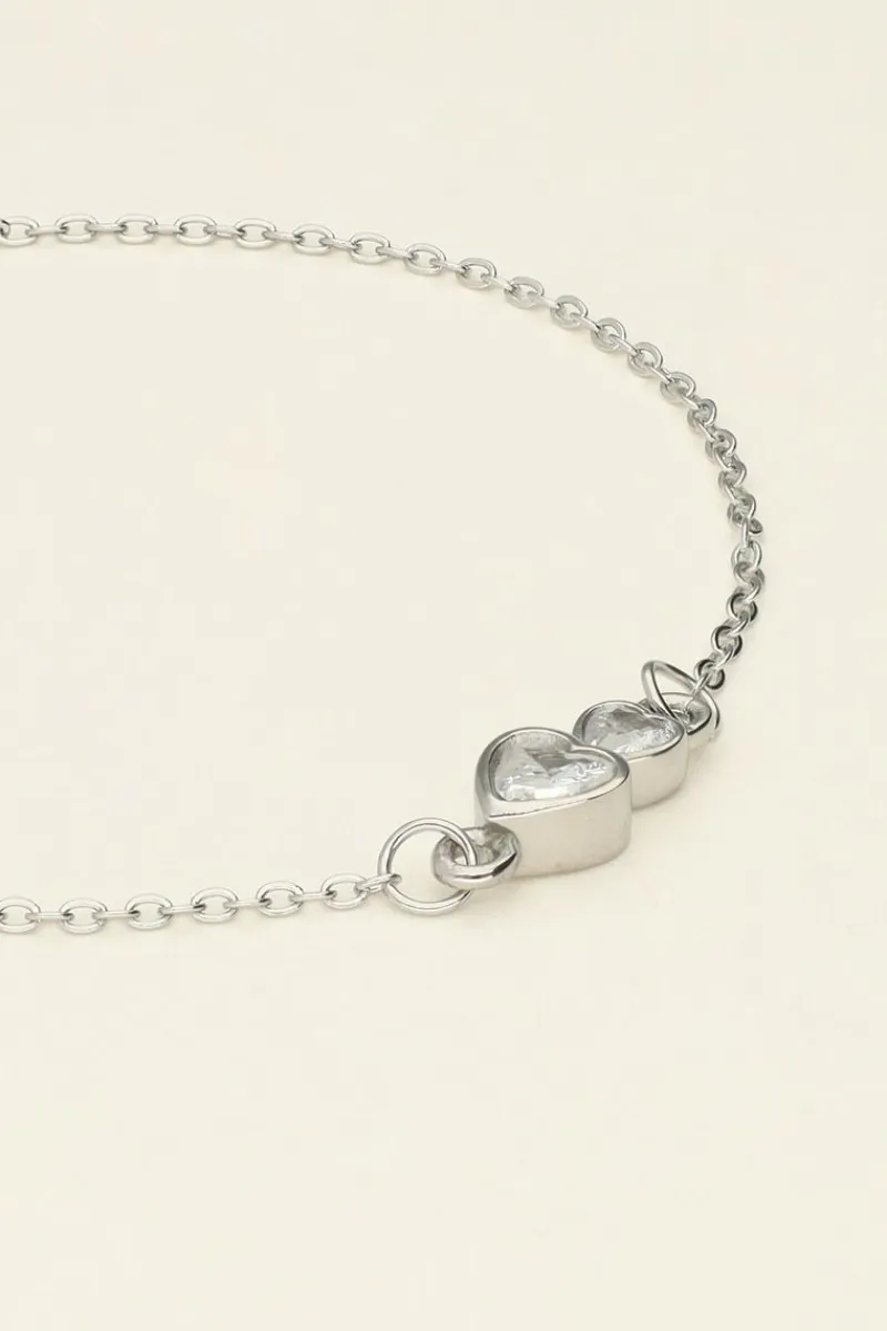 My Jewellery Bracelet Double Cœur En Strass New
