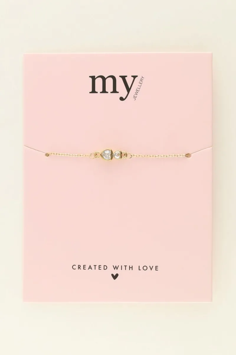 My Jewellery Bracelet Double Cœur En Strass New