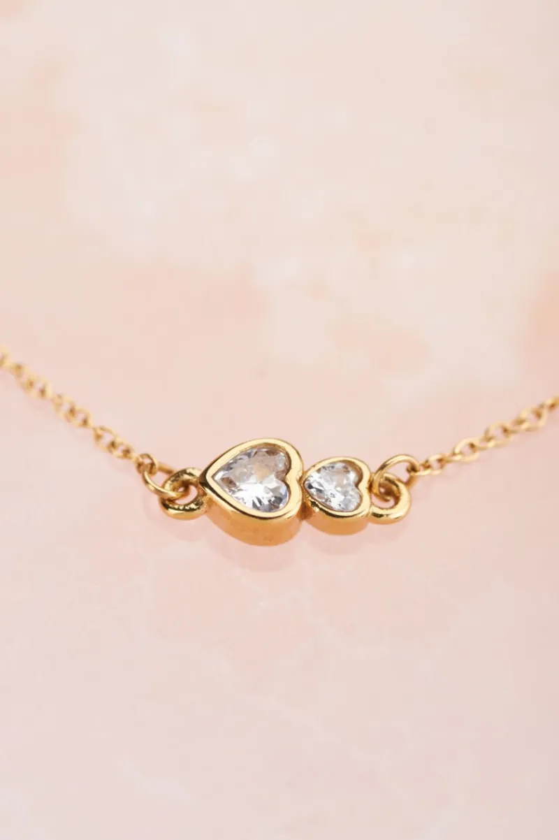 My Jewellery Bracelet Double Cœur En Strass New