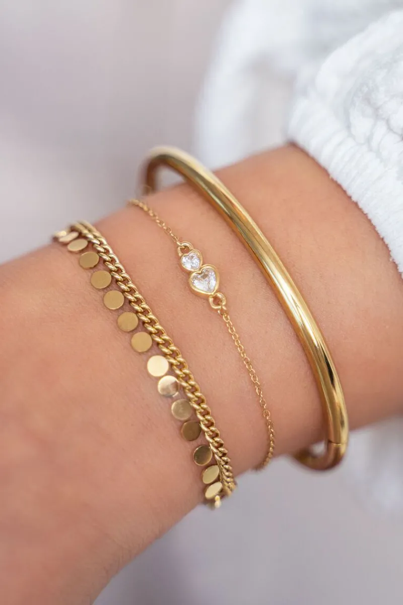 My Jewellery Bracelet Double Cœur En Strass New