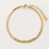 My Jewellery Bracelet Double Minimaliste Avec Carrés New