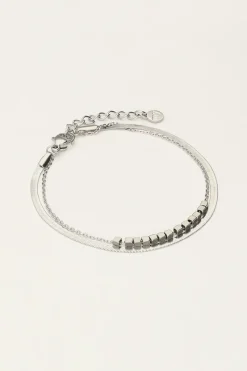My Jewellery Bracelet Double Minimaliste Avec Carrés New
