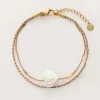 My Jewellery Bracelet Double Minimaliste Avec Cœur En Perles Discount