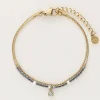 My Jewellery Bracelet Double Minimaliste Avec Perles Et Strass Sale