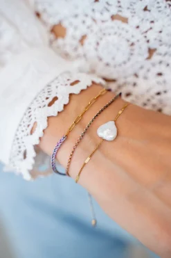 My Jewellery Bracelet En Corde Multicolore Avec Maillons New