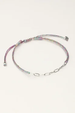 My Jewellery Bracelet En Corde Multicolore Avec Maillons New