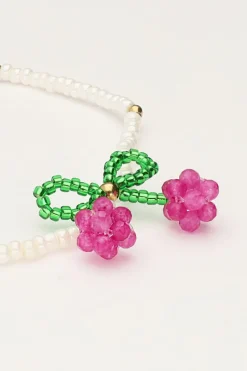 My Jewellery Bracelet En Perles Blanches Avec Cerise Sale