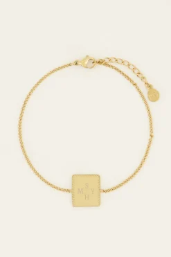 My Jewellery Bracelet Et Médaillon Carré à Graver Atelier Sale