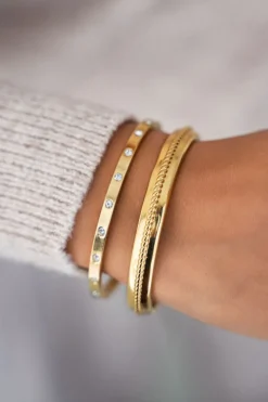My Jewellery Bracelet Jonc à Pierres Transparentes Discount