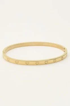 My Jewellery Bracelet Jonc Avec Cœurs Gravés Best
