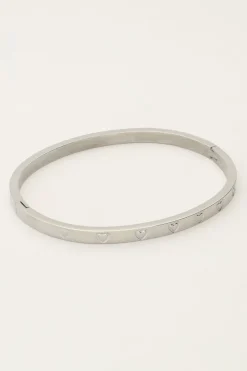 My Jewellery Bracelet Jonc Avec Cœurs Gravés Best