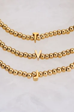 My Jewellery Bracelet élastique à Perles Et Initiale Clearance