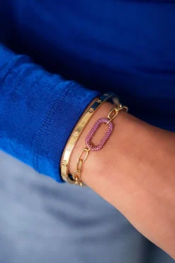 My Jewellery Bracelet Maille à Pendentif En Strass Rose Hot