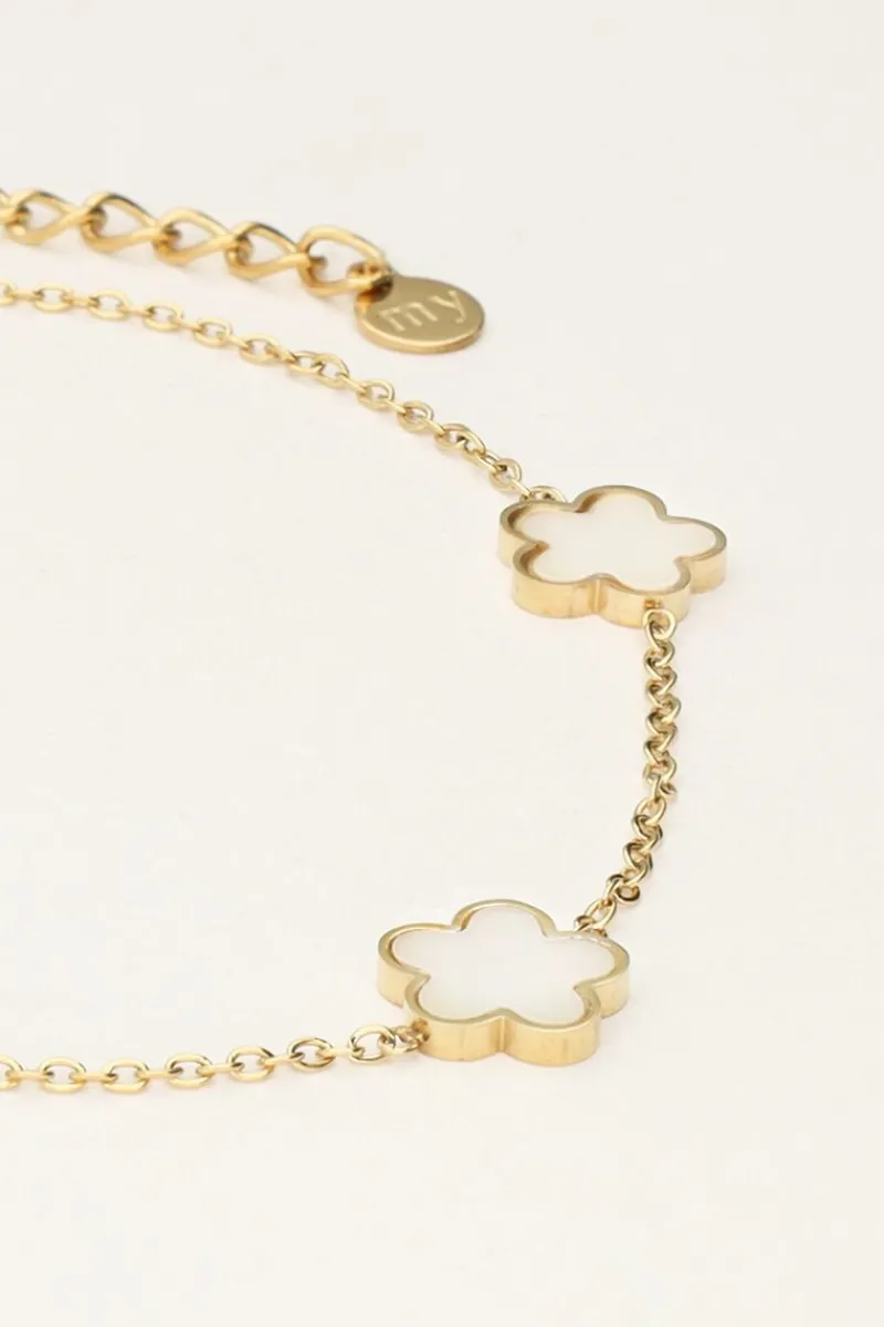 My Jewellery Bracelet Minimaliste Avec Trois Fleurs En Nacre Discount