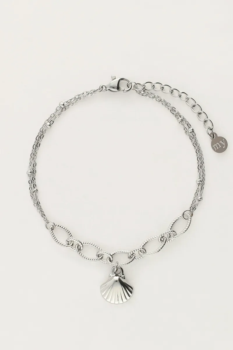 My Jewellery Bracelet Minimaliste Avec Maillons épais Et Coquillage Online
