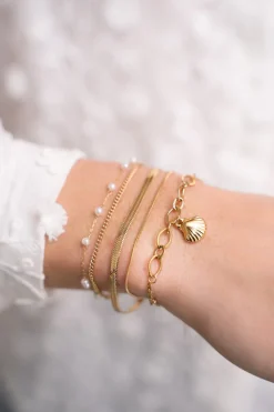 My Jewellery Bracelet Minimaliste Avec Maillons épais Et Coquillage Online