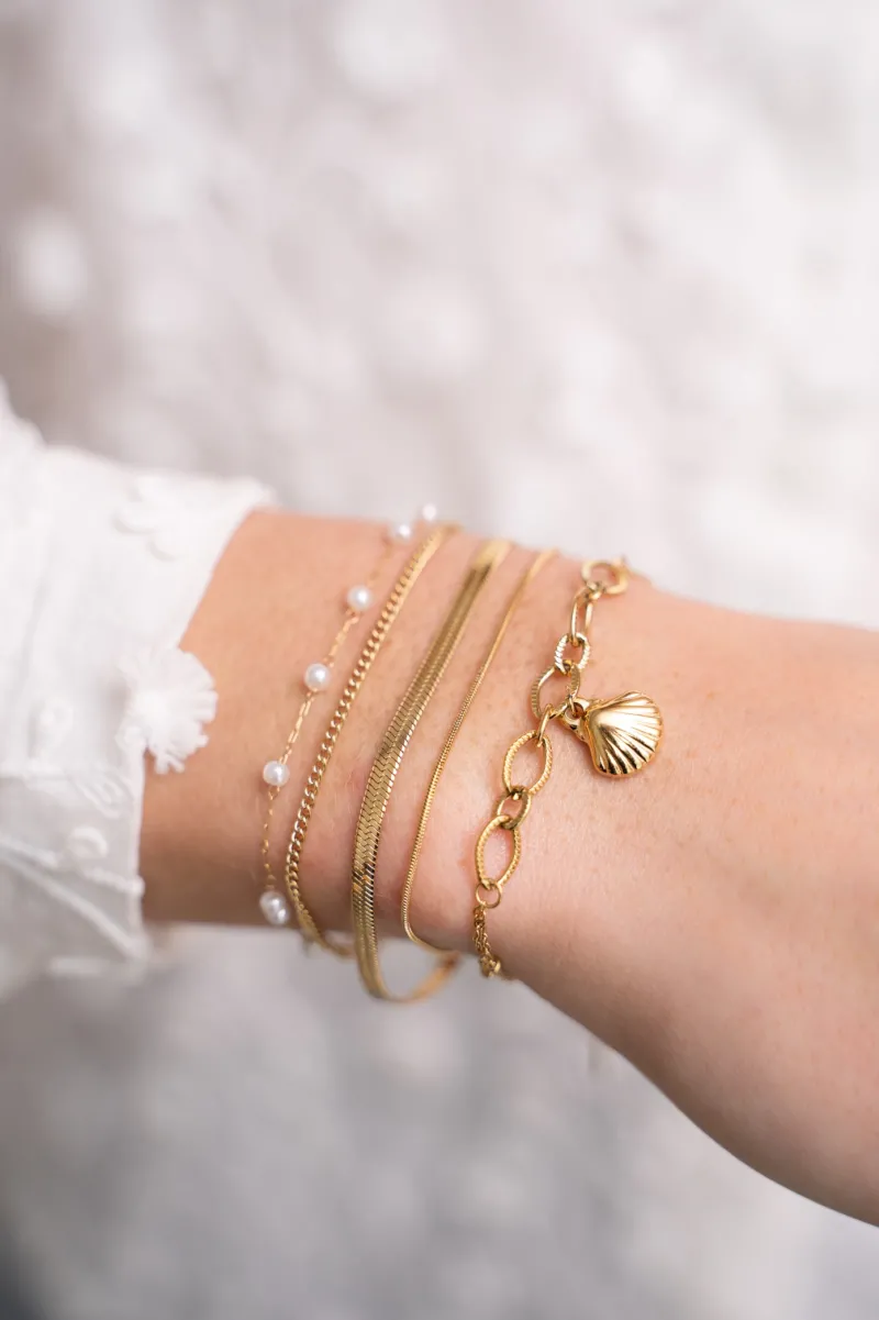 My Jewellery Bracelet Minimaliste Avec Maillons épais Et Coquillage Online