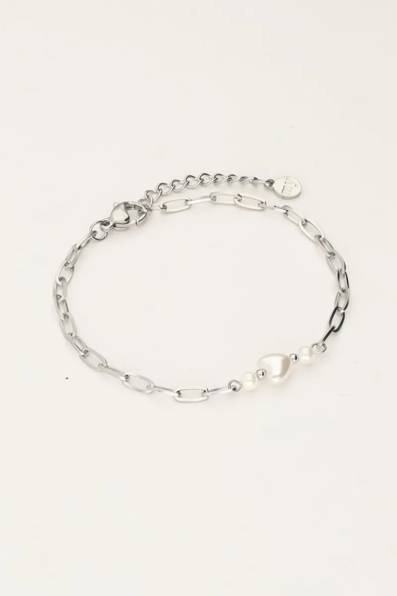 My Jewellery Bracelet Minimaliste Avec Cœur En Perles Clearance