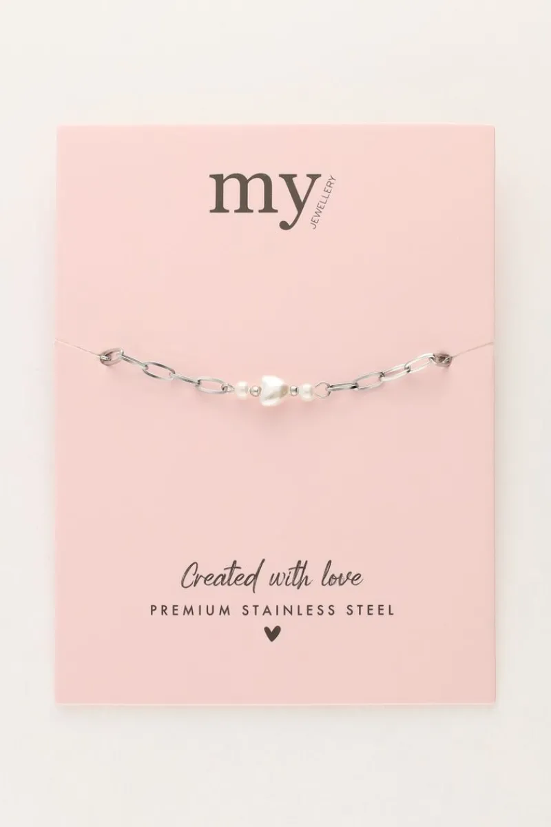 My Jewellery Bracelet Minimaliste Avec Cœur En Perles Clearance