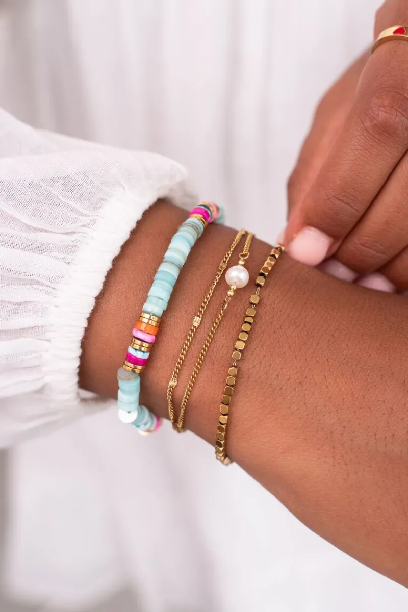 My Jewellery Bracelet Minimaliste Avec Perles Carrées Hot