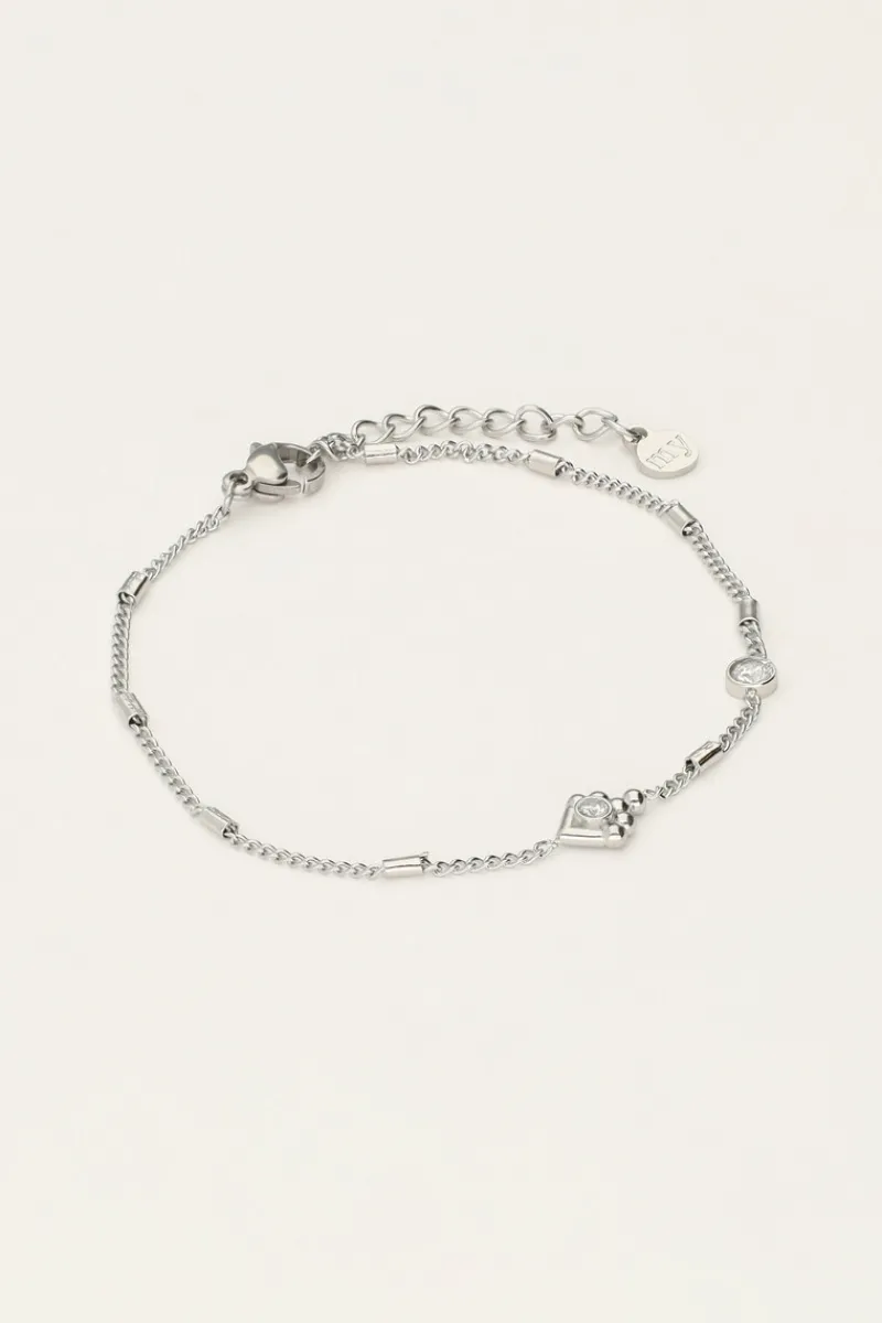 My Jewellery Bracelet Minimaliste Avec Tubes Et Strass Clearance