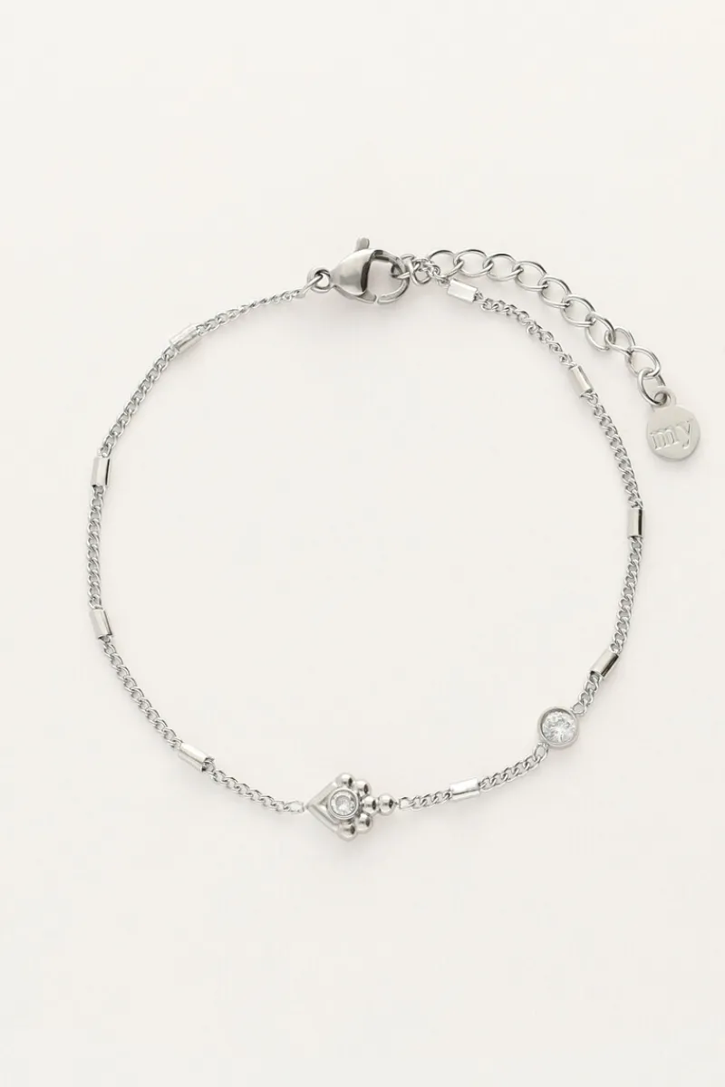 My Jewellery Bracelet Minimaliste Avec Tubes Et Strass Clearance