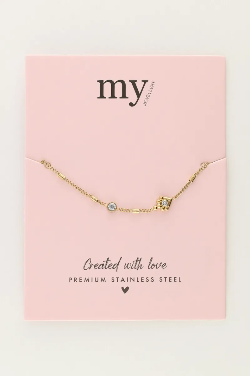 My Jewellery Bracelet Minimaliste Avec Tubes Et Strass Clearance