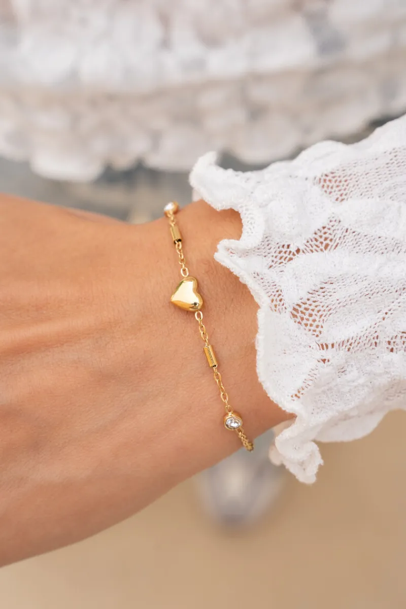 My Jewellery Bracelet Minimaliste Avec Cœur Et Tubes Discount