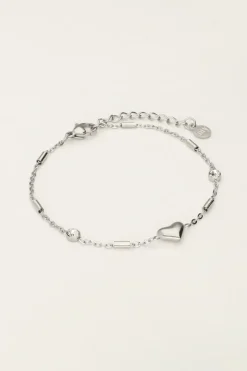 My Jewellery Bracelet Minimaliste Avec Cœur Et Tubes Discount