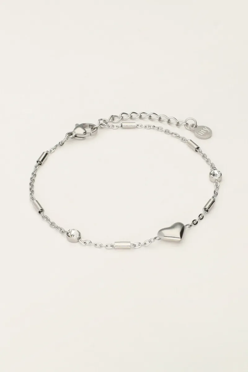 My Jewellery Bracelet Minimaliste Avec Cœur Et Tubes Discount