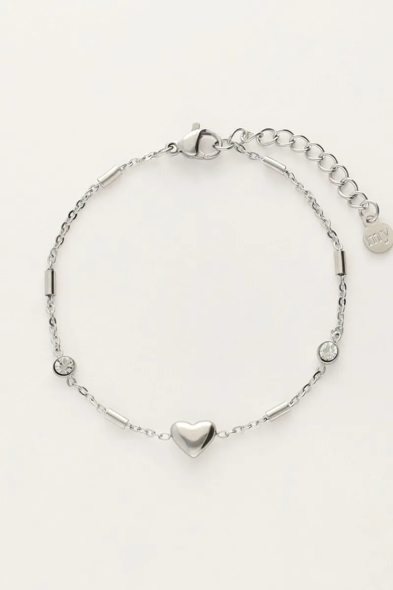 My Jewellery Bracelet Minimaliste Avec Cœur Et Tubes Discount